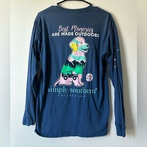 Simply Southern Navy Long Sleeve Tee with Outdoor Design